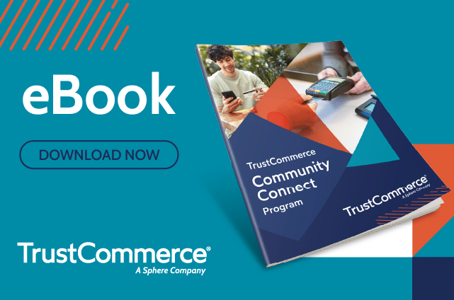 TrustCommerce's community connect program ebook thumbnail with a download now button